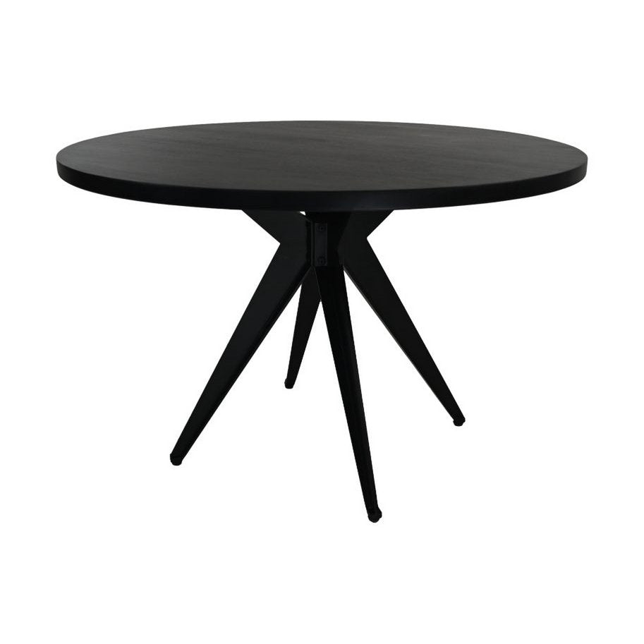Eettafel Fleur ø140x76 - Zwart - Mangohout/metaal