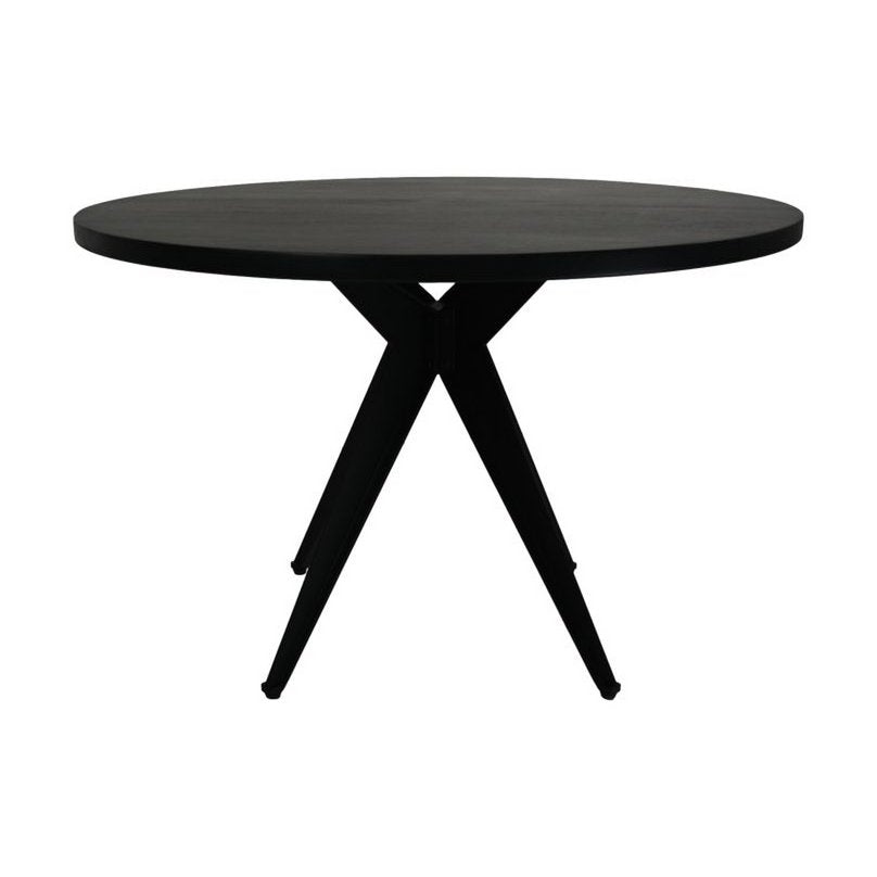 Eettafel Fleur ø140x76 - Zwart - Mangohout/metaal