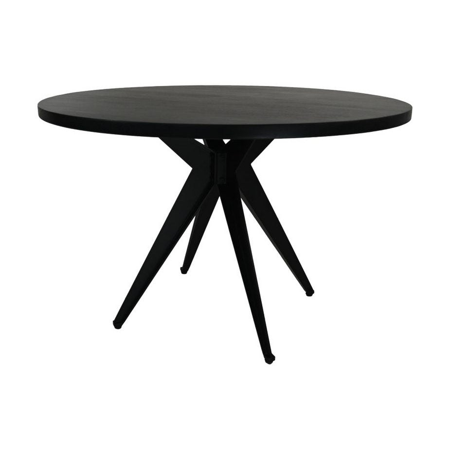 Eettafel Fleur ø140x76 - Zwart - Mangohout/metaal