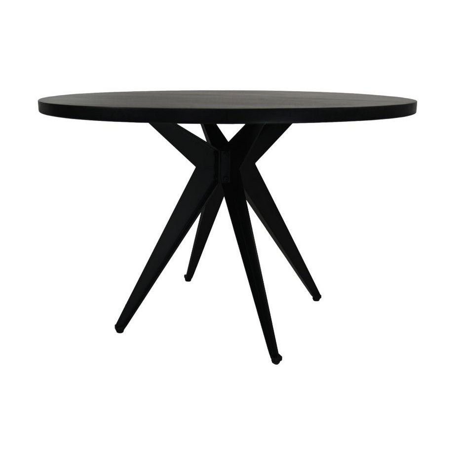Eettafel Fleur ø140x76 - Zwart - Mangohout/metaal