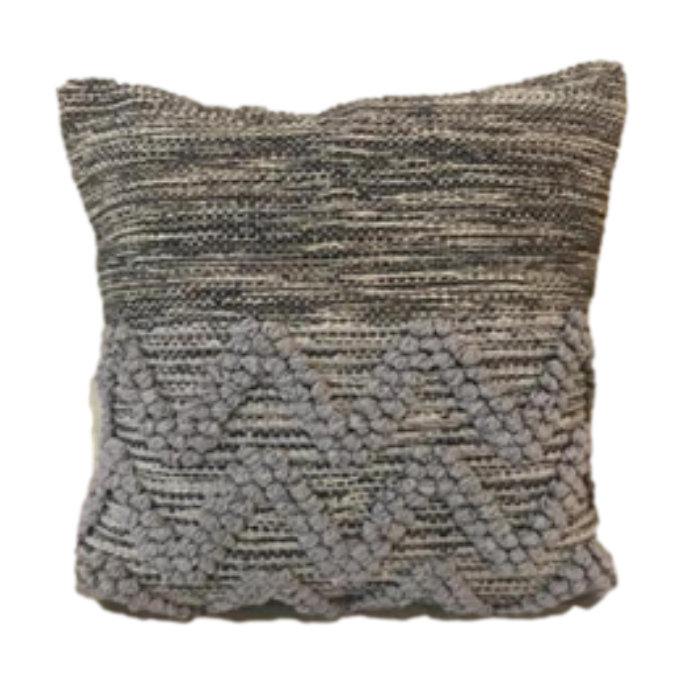 Katoenen Sierkussen - 45x45 Grijs/Zwart