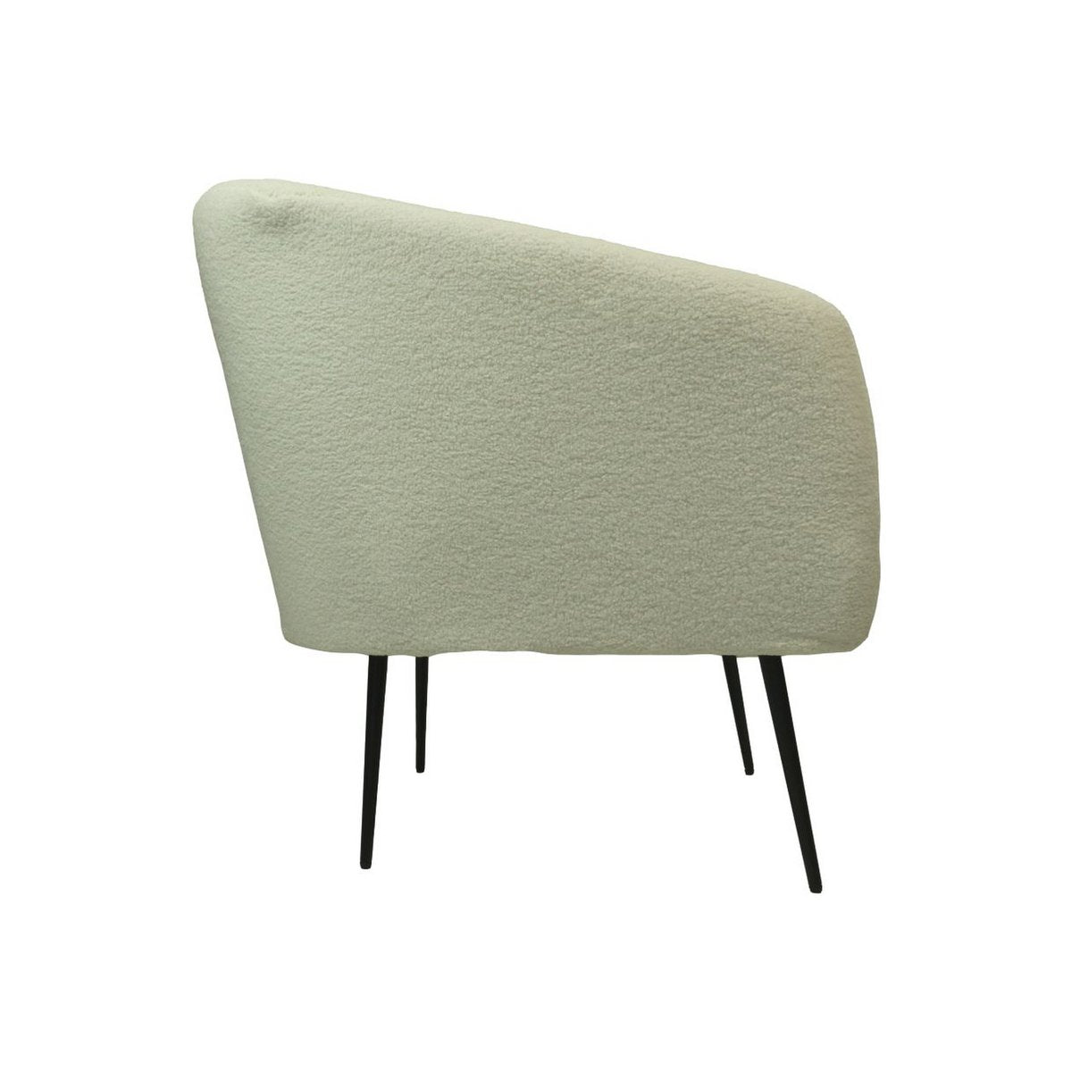Fauteuil Ted - Wit/Zwart - Teddy/bouclé