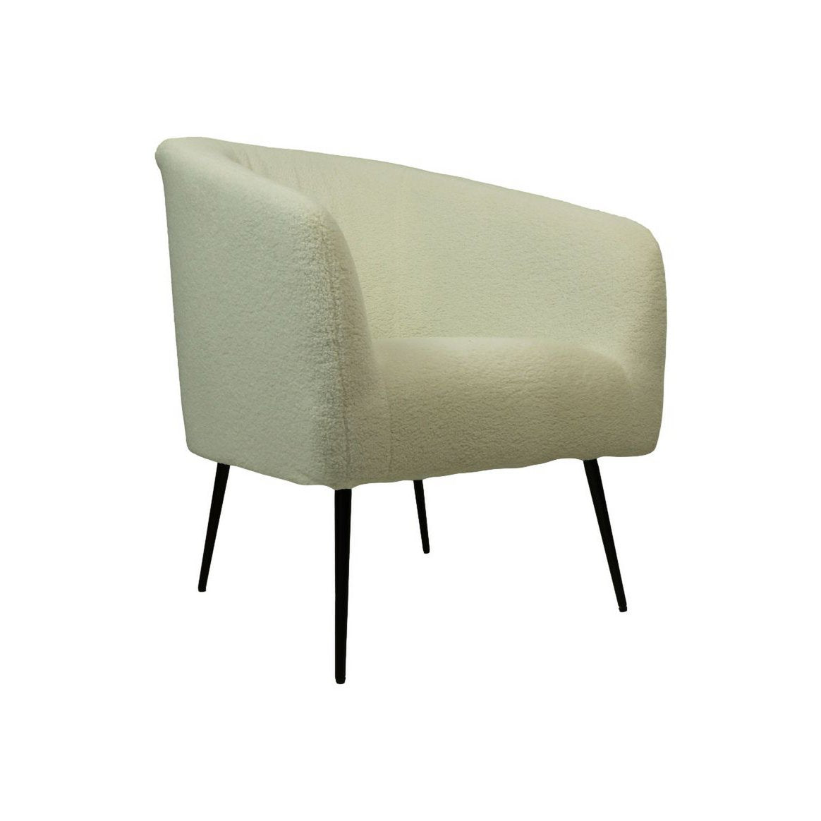Fauteuil Ted - Wit/Zwart - Teddy/bouclé