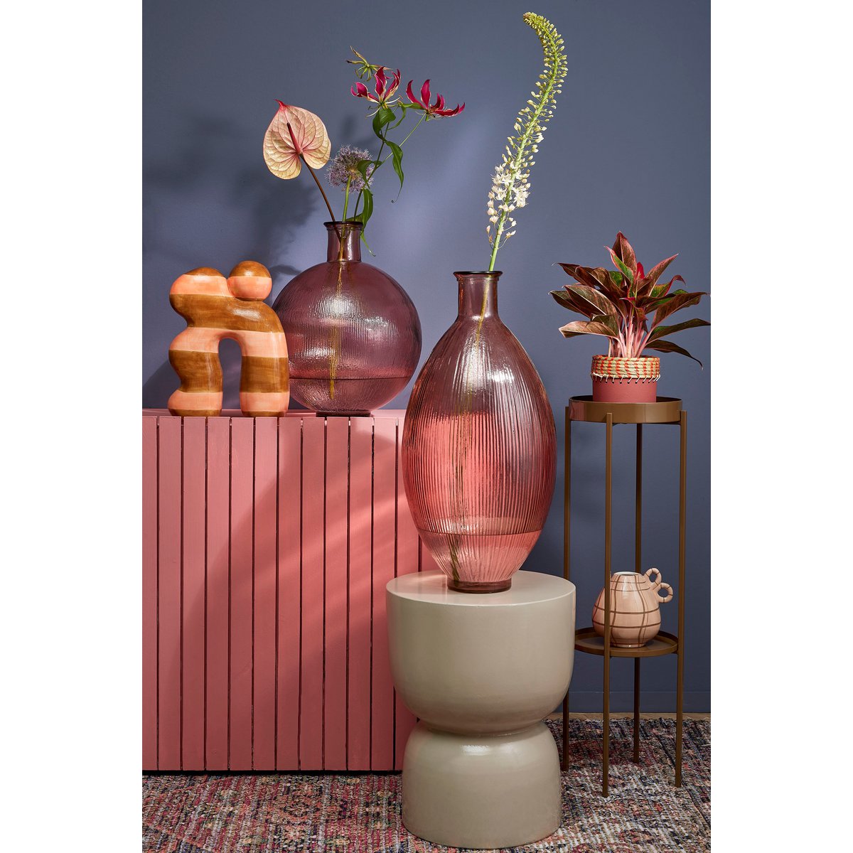 Firenza Vaas H42 x Ø34 cm - Lichtroze