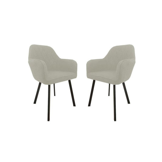 Eetkamerstoel Demmi - Creme/Zwart (Set van 2)