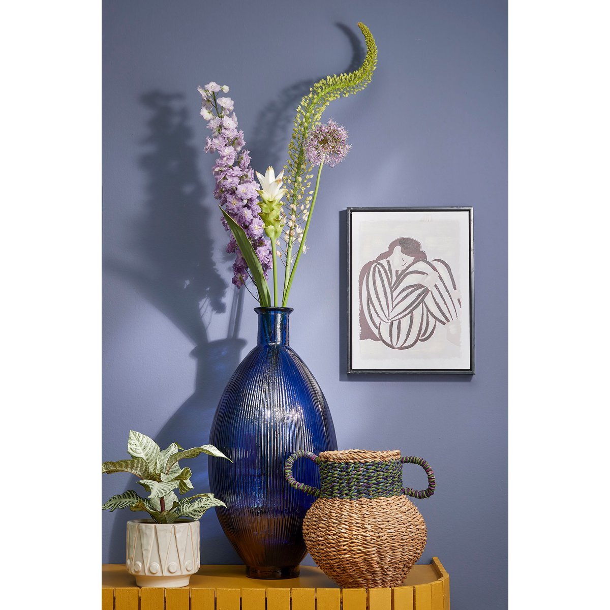 Firenza Vaas H59 x Ø29 cm - Donkerblauw