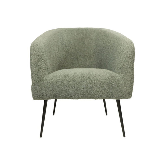 Fauteuil Ted - Grijs/Zwart - Teddy/Bouclé