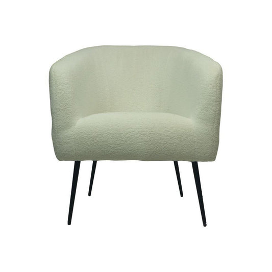 Fauteuil Ted - Wit/Zwart - Teddy/bouclé