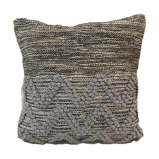 Katoenen Sierkussen - 45x45 Grijs/Zwart