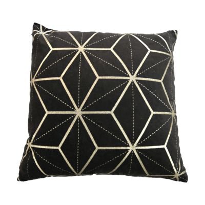 Velvet Sierkussen - 45x45 - Zwart/Goud