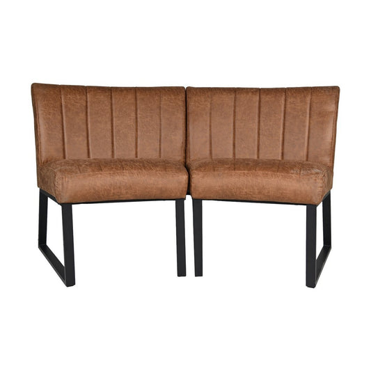 Eetkamerbank Texas Leer - Cognac/Zwart